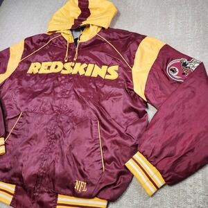 Vintage Washington Redskins Jacket Men Large NFL Full Zip Hooded Ripstop Defunk